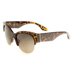 Tortoise Sunglasses Cat Eye Gold Accent Designer Fashion Sun Glasses Gafas Style